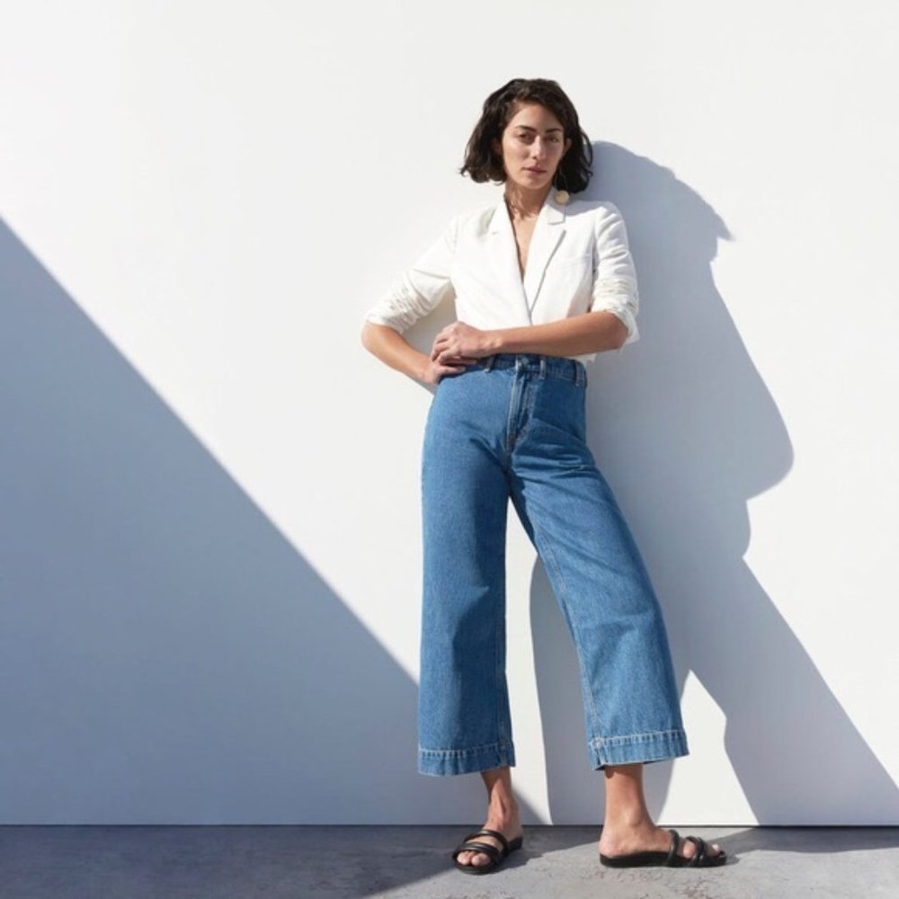 EVERLANE The Wide-Leg Jean in Medium Indigo Size 25
